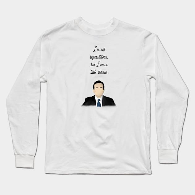 The office quote superstitious Long Sleeve T-Shirt by Uwaki